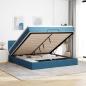 Preview: ARDEBO.de - Ottoman-Bett mit Matratze Dunkelblau 180x200 cm Samt