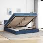 Preview: ARDEBO.de - Ottoman-Bett mit Matratze Blau 160x200 cm Stoff