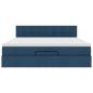 Preview: Ottoman-Bett mit Matratze Blau 160x200 cm Stoff