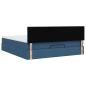 Preview: Ottoman-Bett mit Matratze Blau 160x200 cm Stoff