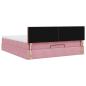 Preview: Ottoman-Bett mit Matratze Rosa 180x200 cm Samt