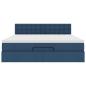 Preview: Ottoman-Bett mit Matratze Blau 160x200 cm Stoff