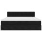 Preview: Ottoman-Bett mit Matratze Schwarz 180x200 cm Samt