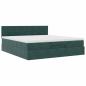 Preview: Ottoman-Bett mit Matratze Dunkelgrün 180x200 cm Samt