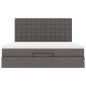 Preview: Ottoman-Bett mit Matratze Grau 160x200 cm Kunstleder