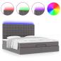 Preview: Ottoman-Bett mit Matratze Grau 180x200 cm Kunstleder