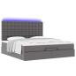 Preview: Ottoman-Bett mit Matratze Grau 180x200 cm Kunstleder