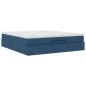 Preview: Ottoman-Bett mit Matratzen Blau 200x200 cm Stoff