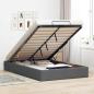 Preview: ARDEBO.de - Ottoman-Bett ohne Matratze Dunkelgrau 120x200 cm Stoff