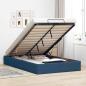 Preview: ARDEBO.de - Ottoman-Bett ohne Matratze Blau 120x200 cm Stoff