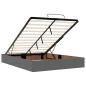 Preview: Ottoman-Bett ohne Matratze Dunkelgrau 140x190 cm Stoff