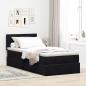 Preview: Ottoman-Bett mit Matratze Schwarz 90x190 cm Samt