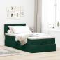 Preview: Ottoman-Bett mit Matratze Dunkelgrün 100x200 cm Samt