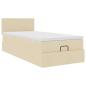 Preview: Ottoman-Bett mit Matratze Creme 80x200 cm Stoff