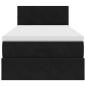 Preview: Ottoman-Bett mit Matratze Schwarz 100x200 cm Samt