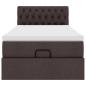 Preview: Ottoman-Bett mit Matratze Dunkelbraun 80x200 cm Stoff