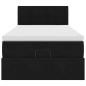 Preview: Ottoman-Bett mit Matratze Schwarz 90x200 cm Samt