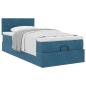Preview: Ottoman-Bett mit Matratze Dunkelblau 100x200 cm Samt