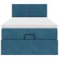 Preview: Ottoman-Bett mit Matratze Dunkelblau 100x200 cm Samt