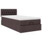 Preview: Ottoman-Bett mit Matratze Dunkelbraun 90x200 cm Stoff