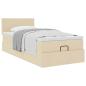 Preview: Ottoman-Bett mit Matratze Creme 90x190 cm Stoff