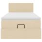 Preview: Ottoman-Bett mit Matratze Creme 90x190 cm Stoff