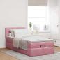 Preview: Ottoman-Bett mit Matratze Rosa 100x200 cm Samt