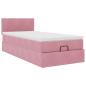 Preview: Ottoman-Bett mit Matratze Rosa 100x200 cm Samt