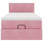 Preview: Ottoman-Bett mit Matratze Rosa 100x200 cm Samt