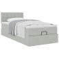 Preview: Ottoman-Bett mit Matratze Hellgrau 90x200 cm Samt