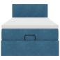 Preview: Ottoman-Bett mit Matratze Dunkelblau 90x190 cm Samt