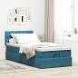 Preview: Ottoman-Bett mit Matratze Dunkelblau 80x200 cm Samt