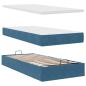 Preview: Ottoman-Bett mit Matratze Dunkelblau 80x200 cm Samt