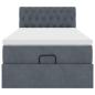 Preview: Ottoman-Bett mit Matratze Dunkelgrau 100x200 cm Samt