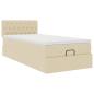 Preview: Ottoman-Bett mit Matratze Creme 90x190 cm Stoff
