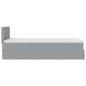 Preview: Ottoman-Bett mit Matratze Hellgrau 80x200 cm Stoff