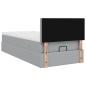 Preview: Ottoman-Bett mit Matratze Hellgrau 80x200 cm Stoff