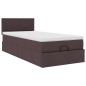 Preview: Ottoman-Bett mit Matratze Dunkelbraun 80x200 cm Stoff