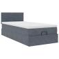 Preview: Ottoman-Bett mit Matratze Dunkelgrau 80x200 cm Samt