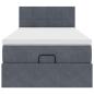 Preview: Ottoman-Bett mit Matratze Dunkelgrau 80x200 cm Samt