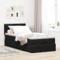 Preview: Ottoman-Bett mit Matratze Schwarz 90x190 cm Samt