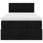 Preview: Ottoman-Bett mit Matratze Schwarz 90x190 cm Samt