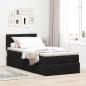 Preview: ARDEBO.de - Ottoman-Bett mit Matratze Schwarz 80x200 cm Samt