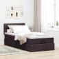 Preview: Ottoman-Bett mit Matratze Dunkelbraun 100x200 cm Stoff