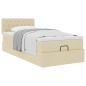 Preview: Ottoman-Bett mit Matratze Creme 90x200 cm Stoff