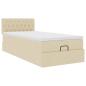 Preview: Ottoman-Bett mit Matratze Creme 90x200 cm Stoff