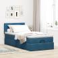 Preview: Ottoman-Bett mit Matratze Dunkelblau 80x200 cm Samt