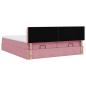 Preview: Ottoman-Bett mit Matratzen Rosa 200x200 cm Samt