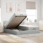 Preview: ARDEBO.de - Ottoman-Bett mit Matratzen Hellgrau 160x200 cm Samt