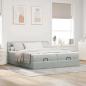 Preview: Ottoman-Bett mit Matratzen Hellgrau 160x200 cm Samt